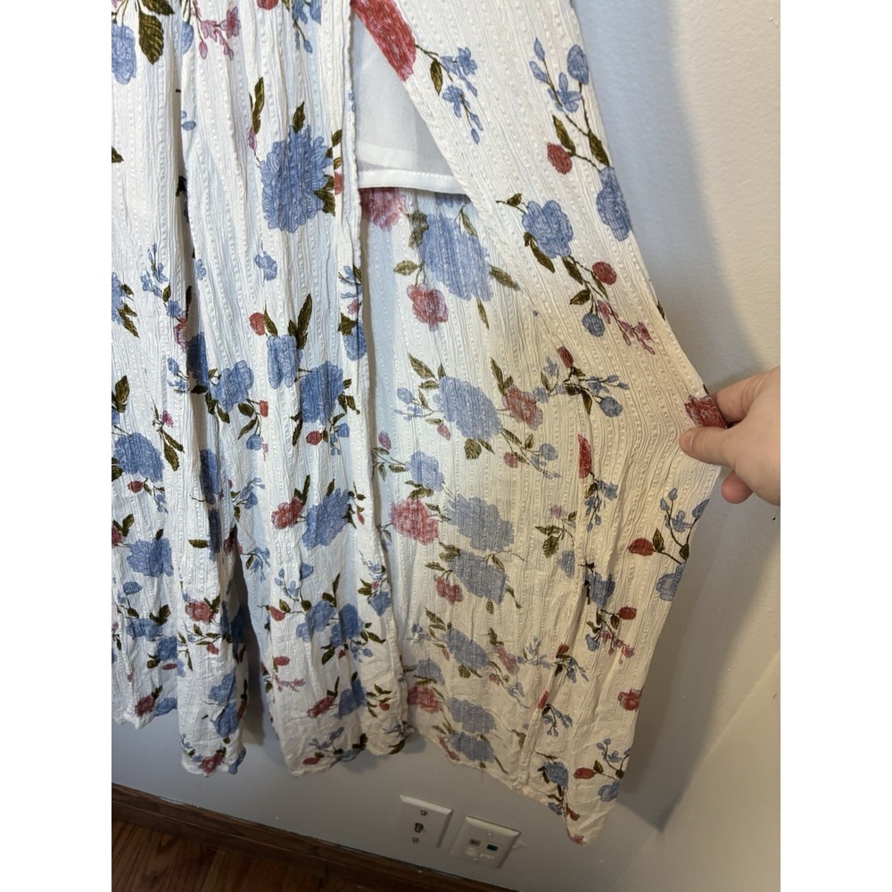American Eagle Outfitters Cream & Floral Tulip Leg Jumpsuit‎ Women's Size 4 Boho - Picture 4 of 11